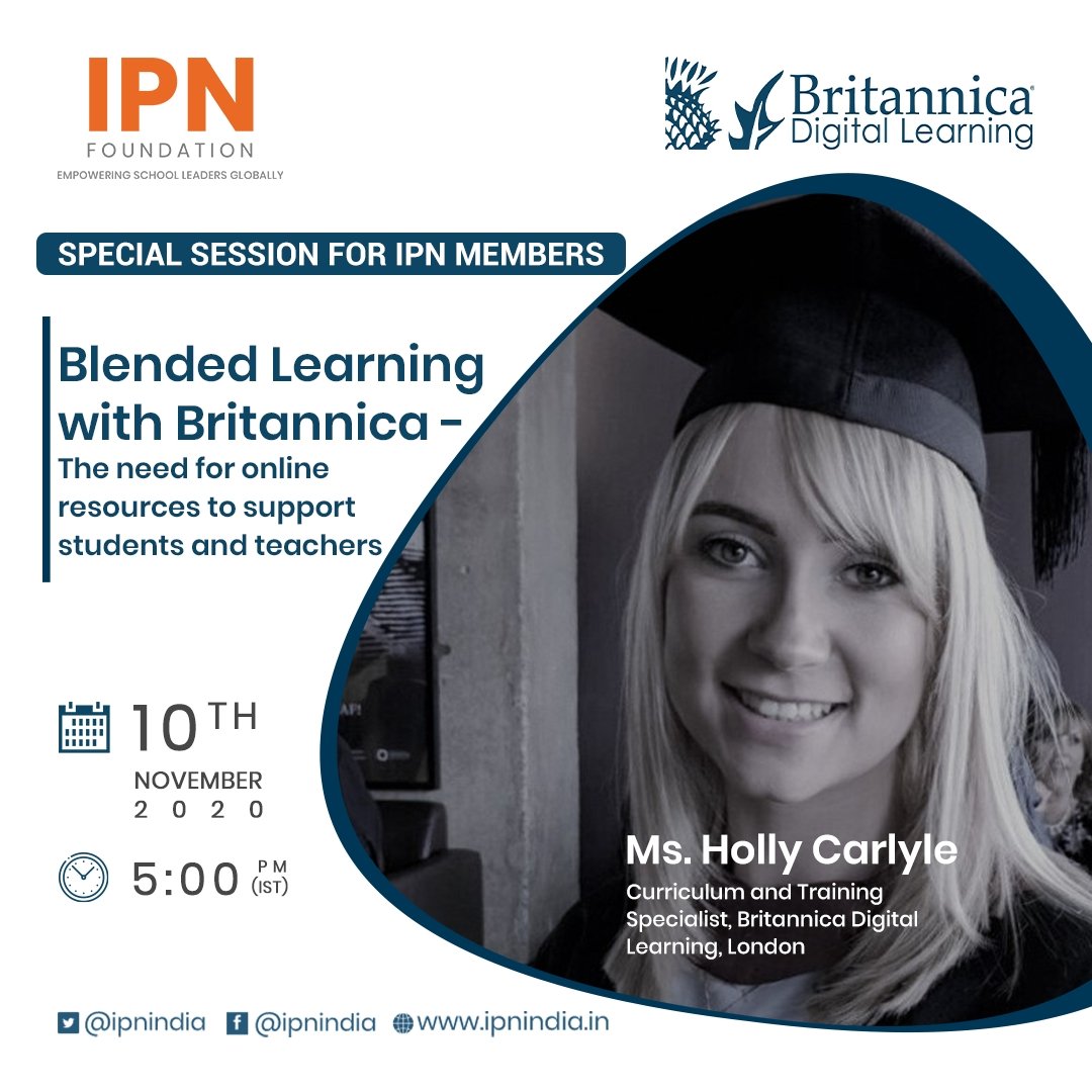 IPNFoundation's tweet photo. Special session with Britannica(U.K) for IPN members
IPN India join hands with Britannica(U.K)
Topic- Blended Learning with Britannica- The need for online resources to support students and teachers.
Registration Link:
https://t.co/FBgWJo1sug
#IPNIndia #ipn2020 #education https://t.co/tLXy25ZYtf
