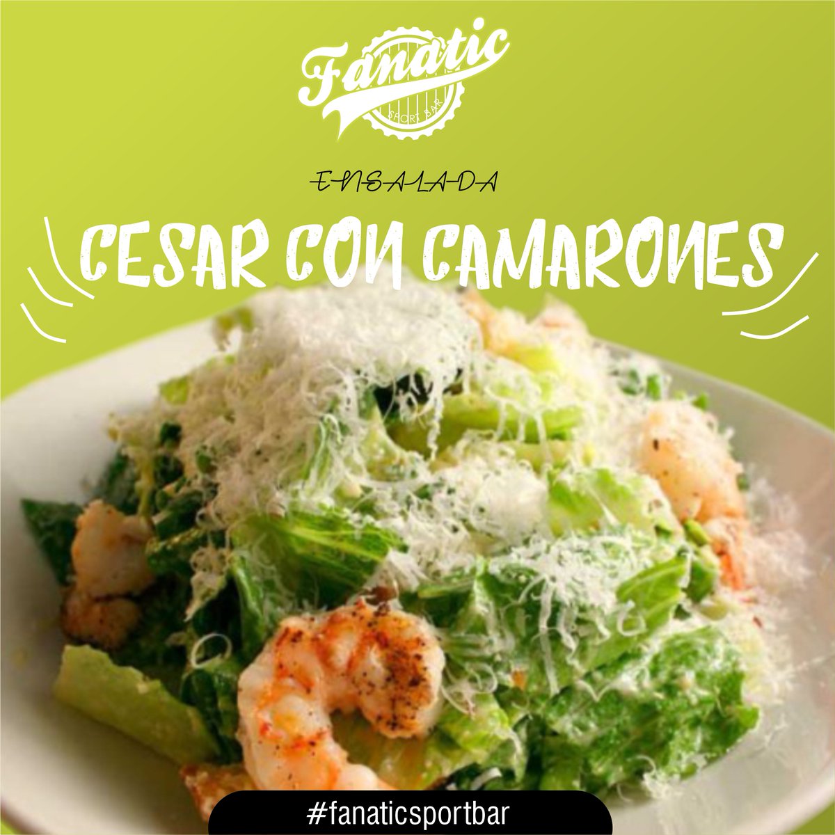 La frescura y variedad de nuestras ensaladas son incomparables, no puedes dejar de probarlas!
Una Cesar con Camarones, full recomendada
ABIERTOS de martes a sábado, desde las 12:00 del mediodía

#fanaticsportbar #acarigua #araure #Portuguesa #dondealmorzar #mediodia