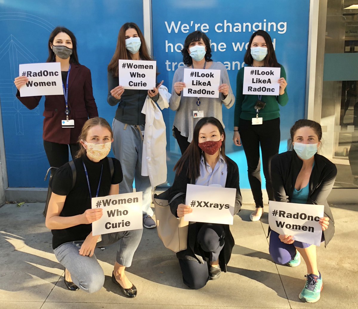 Our large #womenWhoCurie photos are stymied by a pandemic, but @sloan_kettering continues to educate, hire, and support a diverse group of #RadOncWomen like Drs Reyngold, Zinovoy, Tringale, @JMaRadOnc, @ErinGillespieMD, Future doc @helenyuezha & RTT QA head Gerri Pastrana.