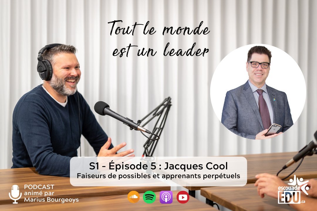 Dans cet épisode, @bourmu a le plaisir d’accueillir <a href="/zecool/">Zé Cool Da Kombi</a> , directeur de CADRE 21. Il nous partage son point de vue au sujet du leadership, du devenir de l’école et du bien-être de ses acteurs.

Écoutez-nous ici : 😍open.spotify.com/episode/19AuW7…

Bon samedi! 🙂
#tlme1l #leadped