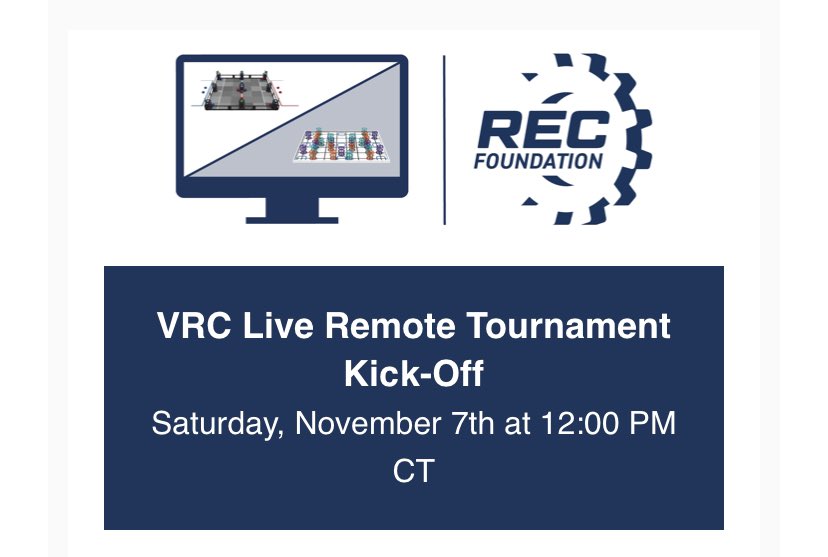 #VEXRoboticsCompetition VRC Kick-Off #online turnuvası 7 Kasım saat 20:00 de⏰ gerçekleşecektir. #VEXRobotics #OnlineTurnuva <a href="/EducatRobotics/">Educat Robotics #VEXRobotics</a> 

👉🏻Online turnuvayı takip etmek için; m.youtube.com/watch?feature=…