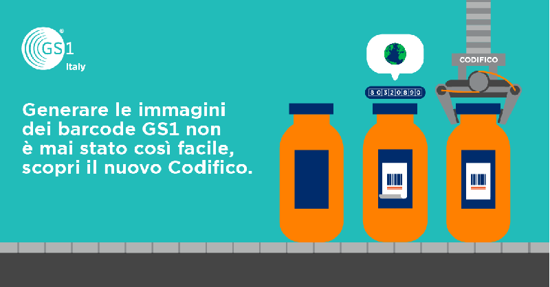 GS1italy's tweet photo. Crea i tuoi codici a barre con #Codifico. Con Codifico puoi assegnare i codici e creare i #barcode da utilizzare sui tuoi prodotti. Puoi gestire i tuoi codici a barre GS1, unici e validi in tutto il mondo: è gratuito per gli utenti #GS1 👉 https://t.co/IN6LKm9pgc #gs1standards https://t.co/b25CRXnmti