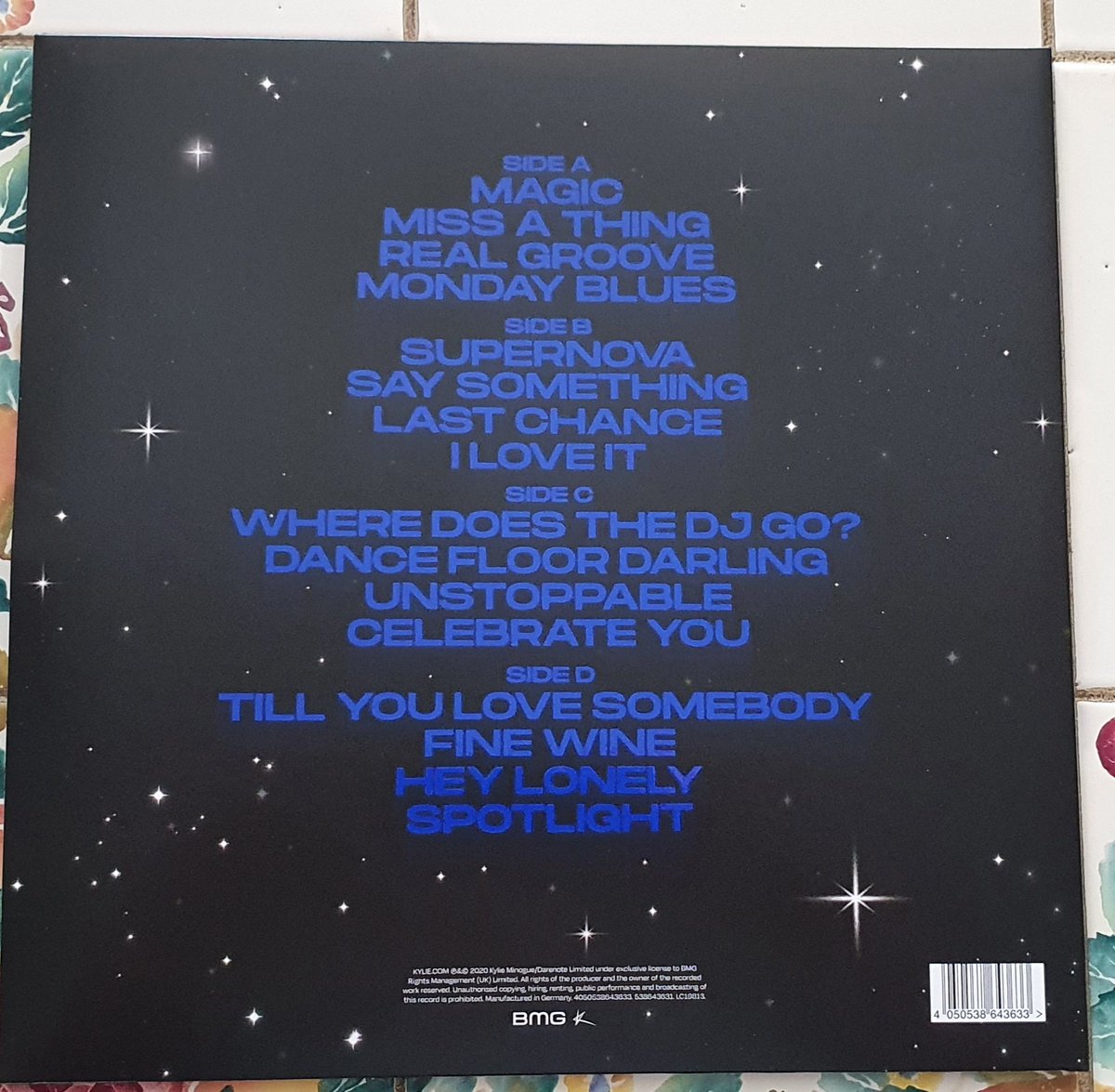 derekcburgess's tweet photo. @kylieminogue #LimitedEdition #Deluxe #TwoDisc #Marbled #BlueVinyl https://t.co/e3kh79cqpu