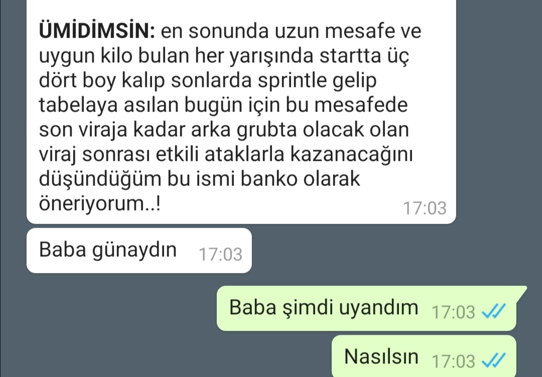 ŞANLI URFA
Ben programa bakmadım. Geldiği gibi atıyorum. Önce kendi tuttuklarınız sonra buraya bakın. Şansınız bol olsun.

Olacağı varsa olur....