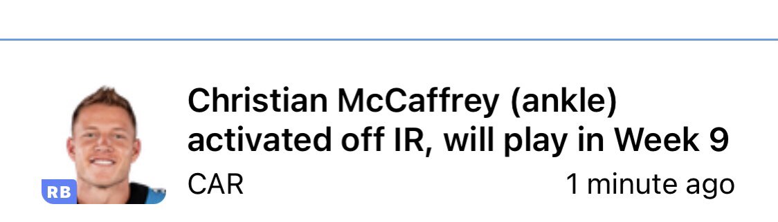 ffootballpirate's tweet photo. #cmc #christianmccaffrey #panthers #runningback #injury #ir #cmcinjury https://t.co/7wreqz19go