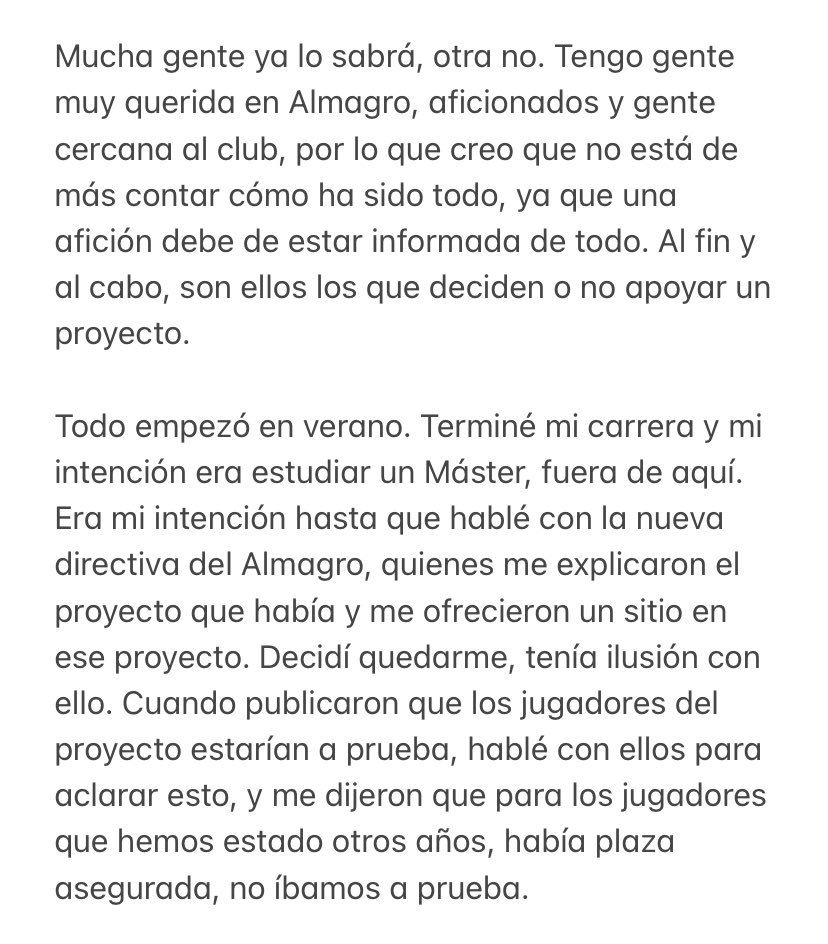 RaulRguezRey's tweet photo. Ya no soy jugador del @AlmagroCF 

@almagro_fans https://t.co/DPOsE7koNH
