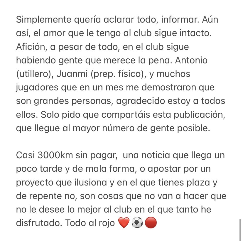 RaulRguezRey's tweet photo. Ya no soy jugador del @AlmagroCF 

@almagro_fans https://t.co/DPOsE7koNH