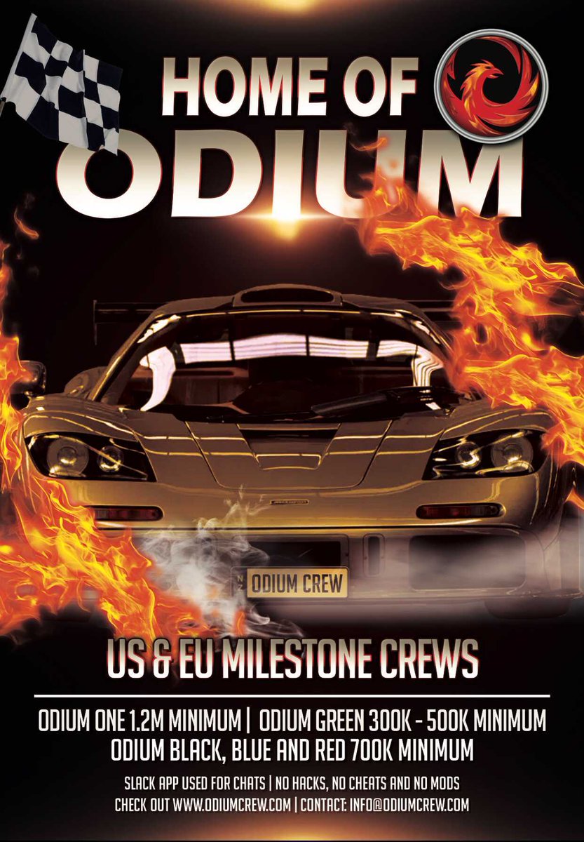 Lioritto's tweet image. ODIUM cew in @CSRRacing is looking for active and fair players! All info here:
#CSR2 #csr2crew
