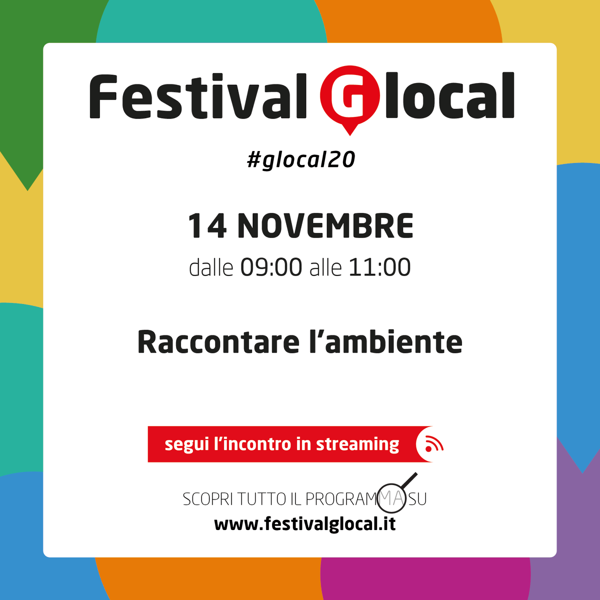 Come un’impresa può raccontare il tema dell’economia circolare e l’ecosostenibilità attraverso i giornali e lo storytelling digitale? 

A #Glocal20 la risposta! 
Diretta sui nostri canali YouTube, Facebook di <a href="/varesenews/">VareseNews</a> e sul sito del festival

<a href="/Cionfry/">Davide Cionfrini</a>
<a href="/sarasecomandi/">sara secomandi</a>
<a href="/giovissi/">Silvia Giovannini</a>