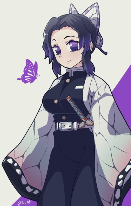右サさんがTwitterに投稿した胡蝶しのぶ(鬼滅の刃)のイラスト。
