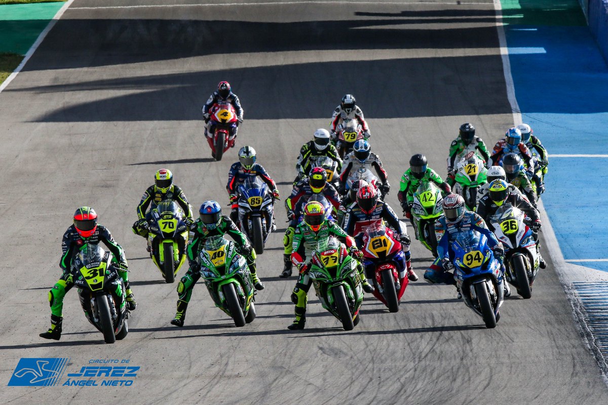 circuitodejerez's tweet photo. Al rojo vivo está el Cto. de SBK tras la victoria hoy de Jordi Torres (3ª consecutiva contando el doblete que hizo el pasado mes de octubre), el 2ºpuesto de Carmelo Morales que recorta diferencias con Román Ramos que fue 4º, mientras Miquel Pons fue 3º. Mañana se decidirá todo... https://t.co/m0WJSIfxiv