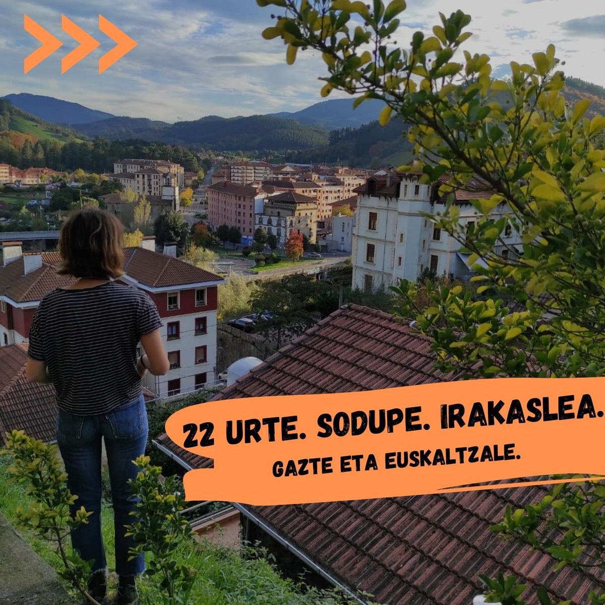 Gaztealdia's tweet photo. Hona hemen Gaztealdiko bederatzi gazteetako bat.
•22 urte, Sodupekoa eta irakaslea.
>>> Lortuko al du?💥 https://t.co/FQJL4ijP2v