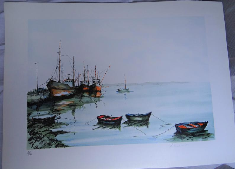 ArtCollectionF1's tweet photo. Jean-Pierre Laurent, lithographie originale, chalutiers au port, Bretagne, barques, Finistère https://t.co/B5H6Q2s6z0 @Etsy #MarieArtCollection @GFXCoach #lithographies #France @SpxcRTs @SympathyRTs @SGH_RTs @BlazedRTs #Art #decoration #etsyspecialT #blackFriday #DecorMaison https://t.co/zooGP0l2I5