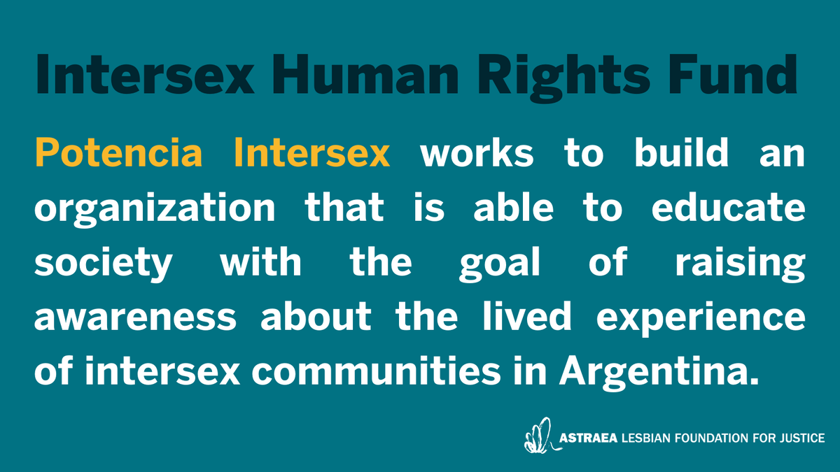 AstraeaUpdates's tweet photo. In honor of #IntersexDayOfRemembrance, we’re lifting up the work of our grantee partners. @PotenciaInters1 works to educate society with the goal of raising awareness about the lived experience of intersex communities in Argentina. https://t.co/jMCaN6XGH1 https://t.co/DV0zineT4C
