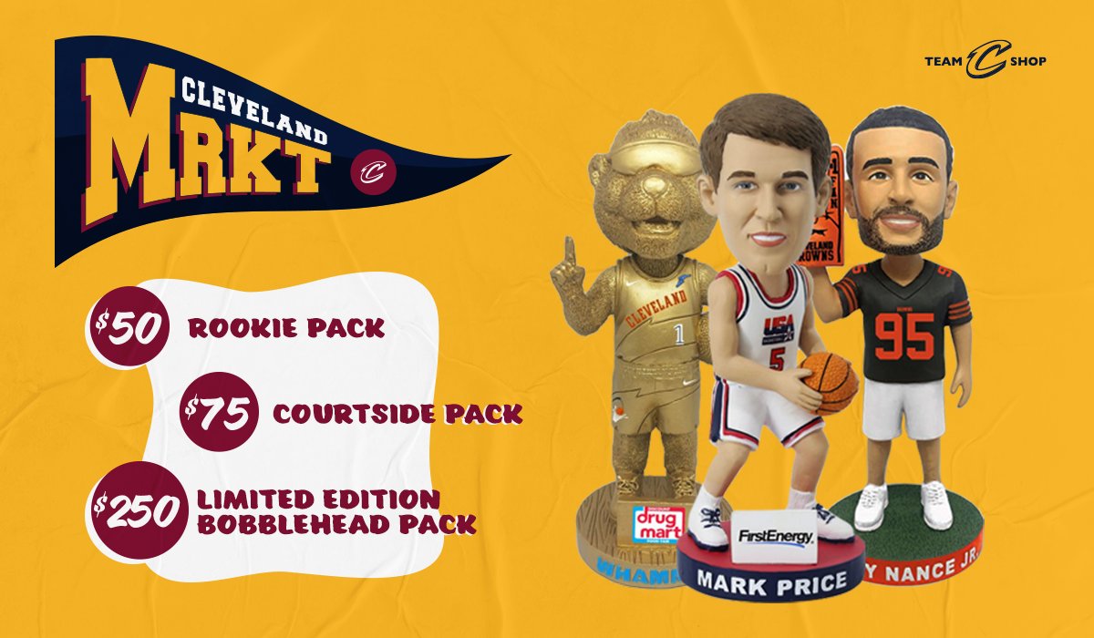 CavsTeamShop's tweet photo. The @Cavs #CLEMarket is Back!
Get the Rookie, Courtside & Limited Edition Bobblehead Packs now at our Online Shop while supplies last!
Each pack changed a bit since last #CLEMarket, but perfect for holiday gifts. ๐
Shop Now โก๏ธ https://t.co/wIkXPGaLob
#CavsStyle https://t.co/cs7GtVrUXA