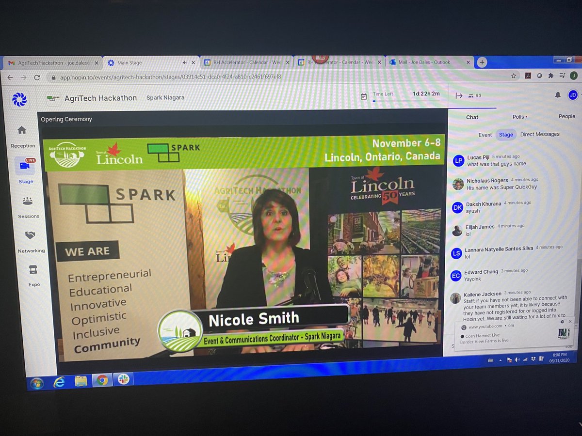 Joe_Dales's tweet photo. The ⁦@AgritechH⁩ Hackathon has started online with teams from around the world. Great work ⁦@SparkNiagara⁩ and Nicole. https://t.co/XcsOkufO1h