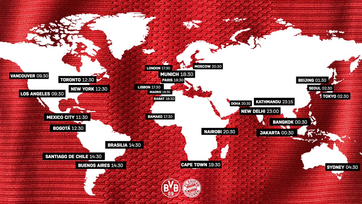 FCBayern's tweet photo. ⏰🌎 Nur noch 2 Stunden!

Von wo auf der Welt unterstützt ihr uns heute❓🤔 #BVBFCB #packmas https://t.co/sS5EAQhzCg