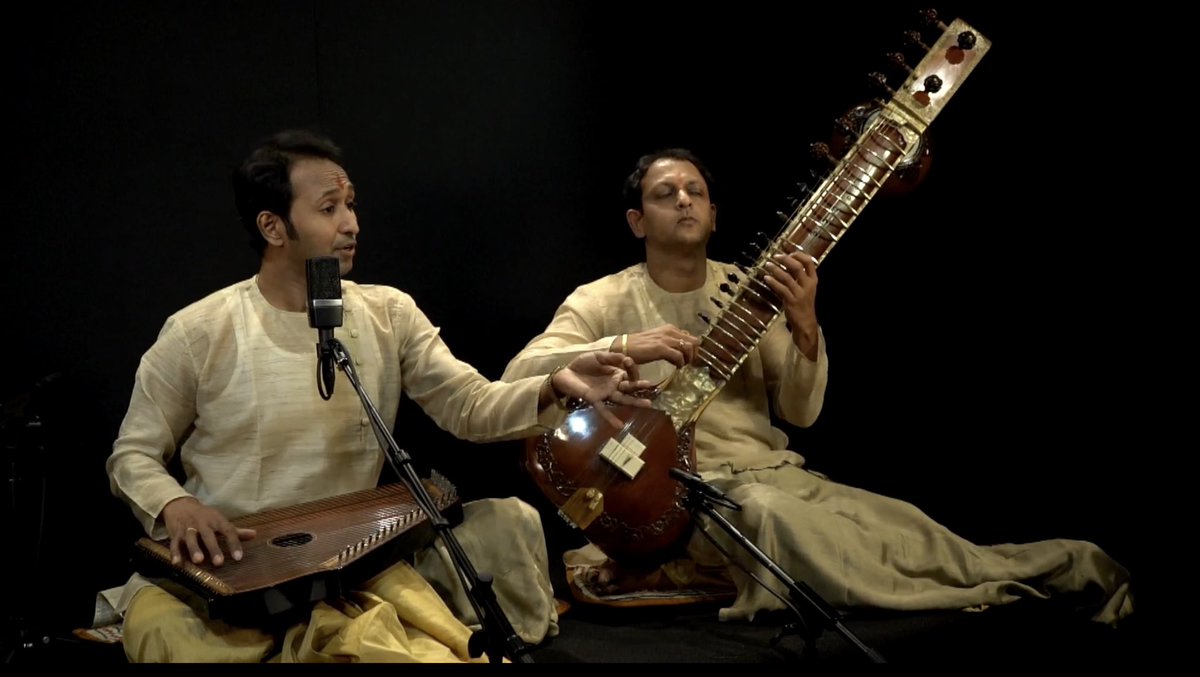 giftaconcert's tweet photo. Thank you everyone for joining us and for the lovely comments during the live broadcast we really appreciate them. Here are some stills from today's ticketed concert 'Gurubandhu' featuring Debapriya Adhikary (vocal) and Samanwaya Sarkar (sitar). https://t.co/M5w7OwuDiY