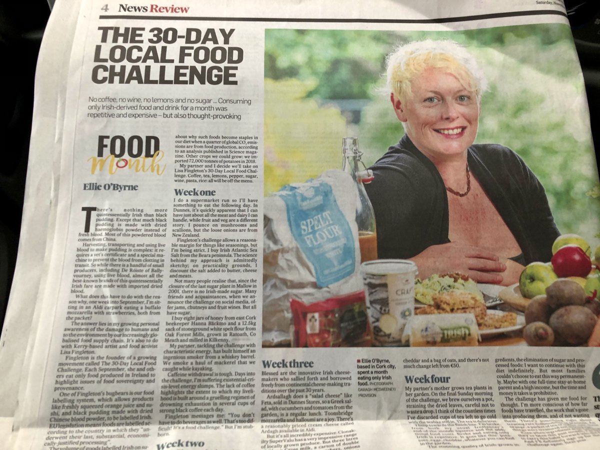 ellieobyrne1's tweet photo. In today’s ⁦@IrishTimes⁩ for #FoodMonth - what’s it like to eat only foods grown in Ireland for a month? Pick up a weekend copy to read all about my #30DayLocalFoodChallenge https://t.co/lY5Rd3Fxl4