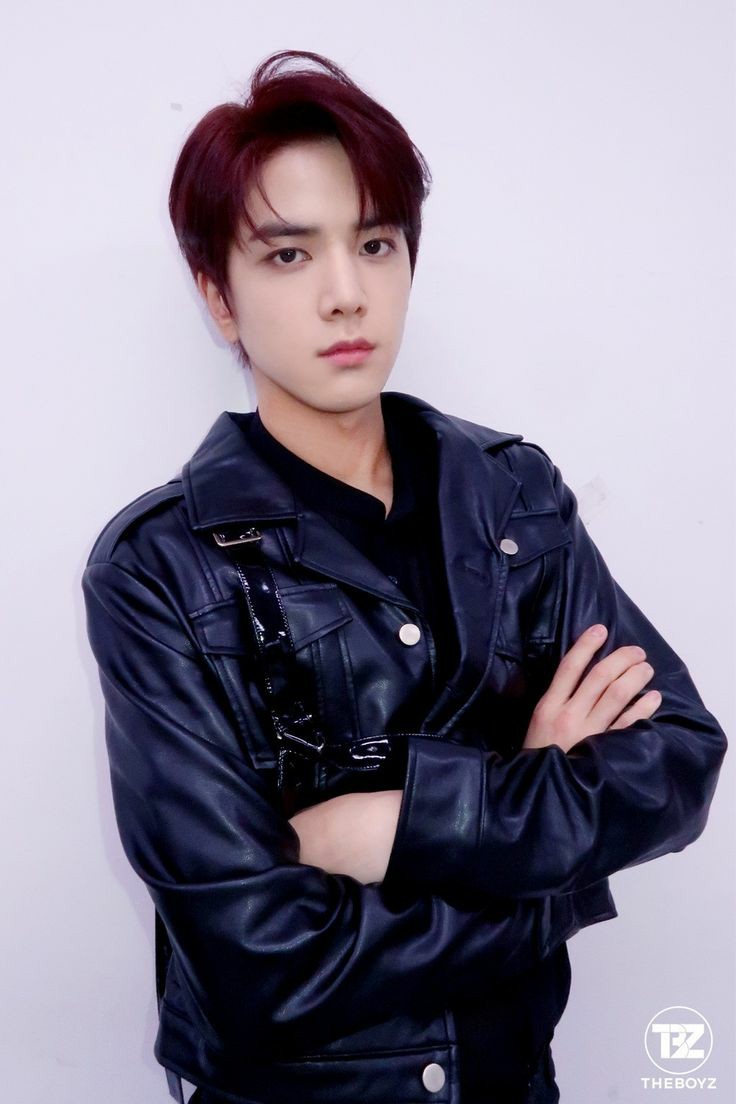 one gotta go:younghoon wearing leather jacket