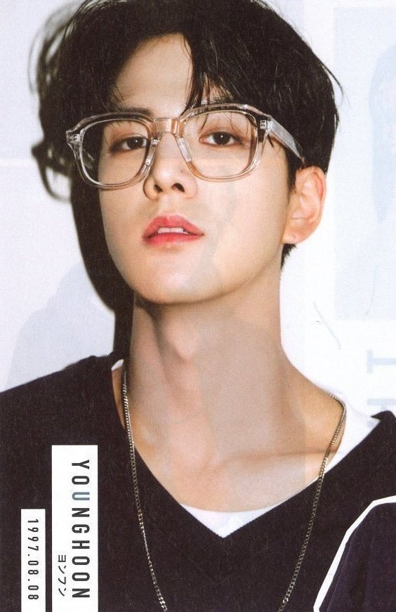 one gotta go:younghoon wearing glasses