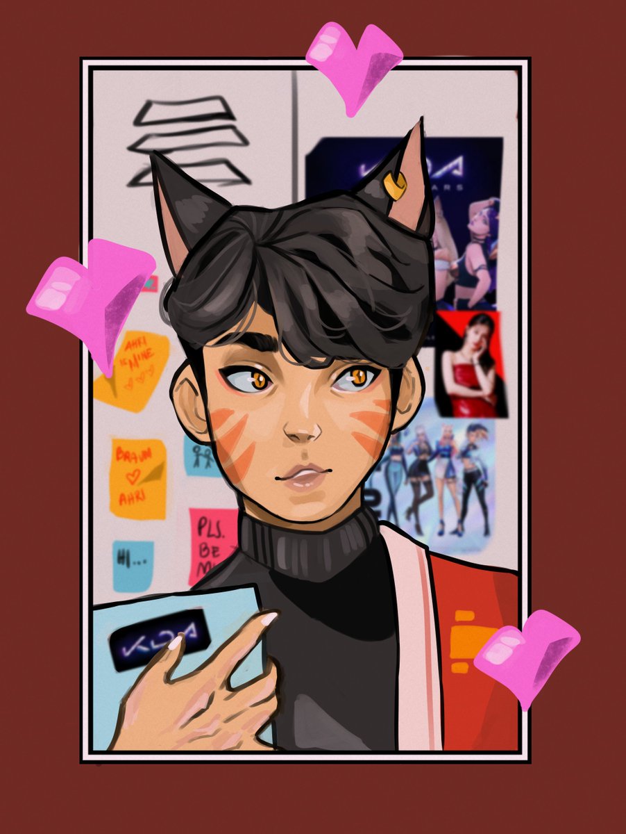 JoeJoArt's tweet photo. turned myself into ahri for my entry in #artphyearbook https://t.co/VWFWTO944F