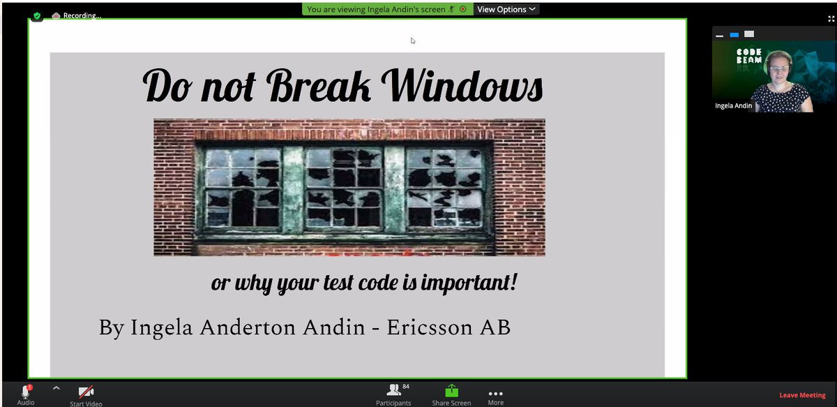 Do not break windows - or why your test code is important com Ingela Andin an <a href="/CodeBEAMBR/">Code BEAM BR</a>