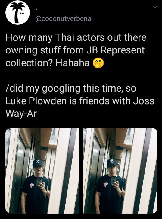 8. Luke Plowden (Thailand) another thai actor found wearing jb's represent collection!