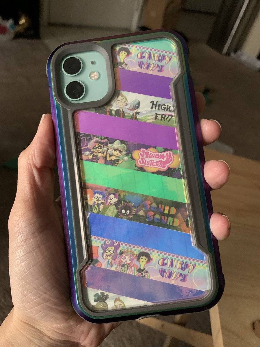 SloshingSquidkd's tweet photo. Made a new phone case backing featuring the Splatband washi tape from @splashbackzine 🦑🎵 https://t.co/CUzABxieXX