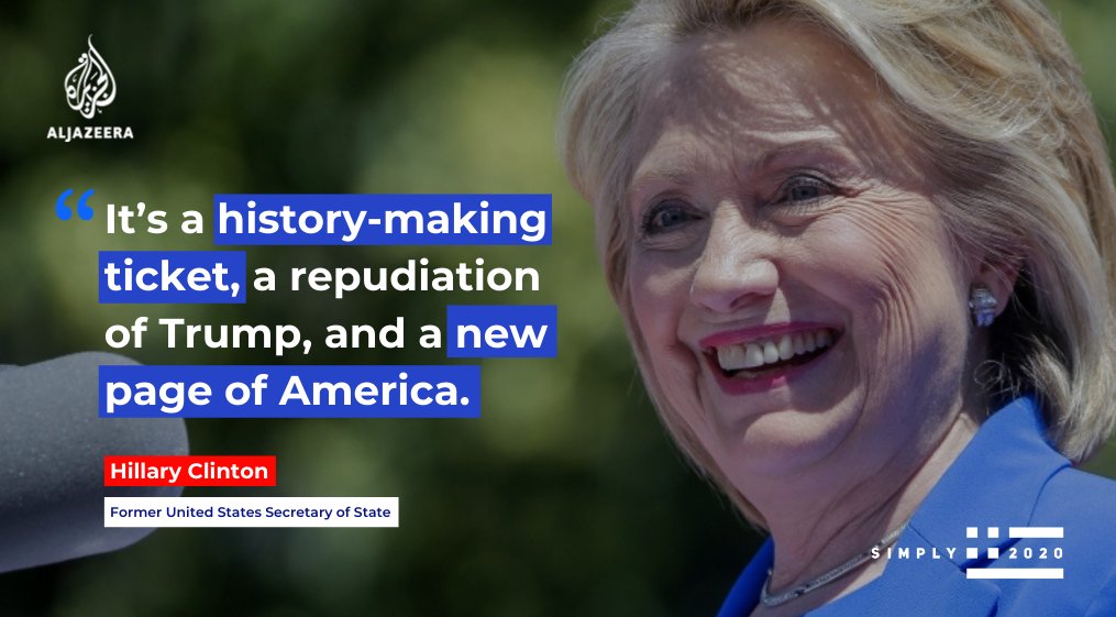 Congressional Democrats <a href="/SpeakerPelosi/">Nancy Pelosi</a>, @Ewarren, <a href="/IlhanMN/">Ilhan Omar</a> and former Secretary of State <a href="/HillaryClinton/">Hillary Clinton</a> react to Joe Biden's historic #election2020 win aje.io/kcprt 👇