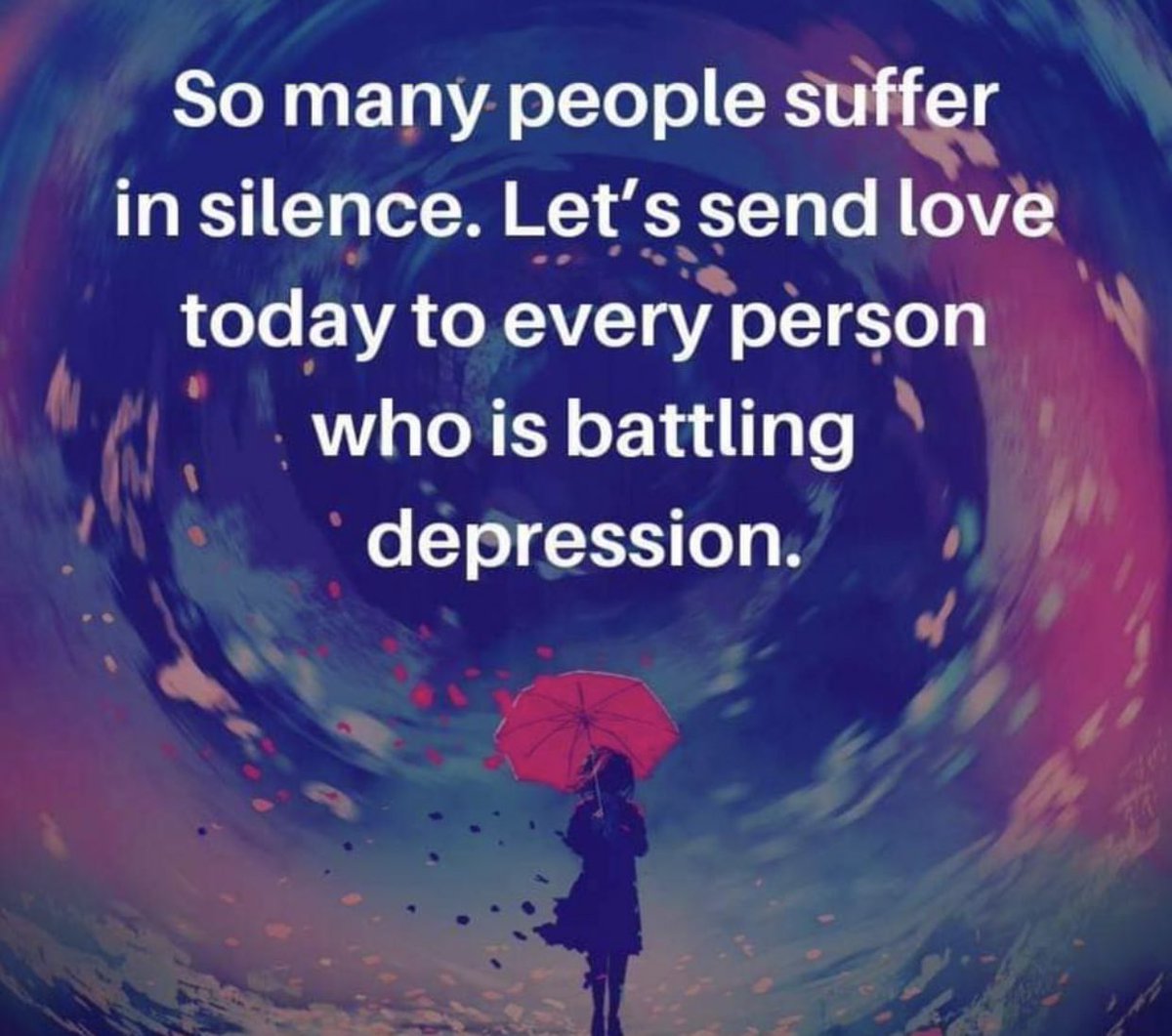 carlaacarlson's tweet photo. So many people suffer in silence. Let’s send love today to every person who is battling depression. #ReachOut #TouchSomeone #HelpingOthers #ThinkBIGSundayWithMarsha https://t.co/YcDie0BK4m