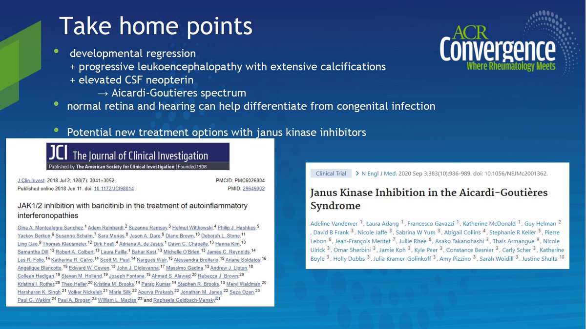 DrPedsRheum's tweet photo. Neurological manifestations of Autoinflammatory Disorders with Neurologist Dr Soldatos #PedsRheum
 
👉Histiocytic - #HLH
👉IL-1 mediated - #NOMID
👉TNF-mediated - #DADA2
👉Interferon-mediated - #AGS

#ACR20 #ACRambassador https://t.co/0y443XacC3