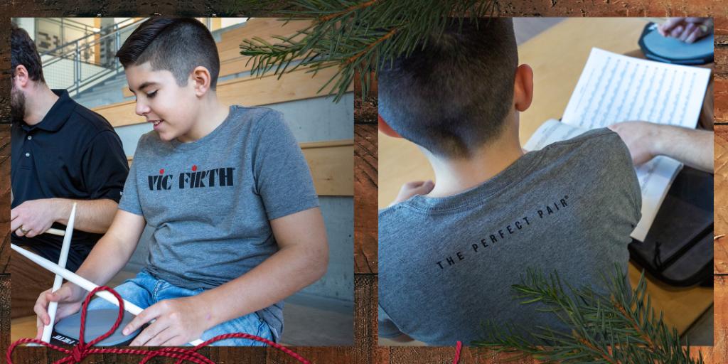 vicfirth's tweet photo. When you're just starting out, sporting your favorite sticks brand's shirt is the cherry on top. Add the Vic Firth Youth Tee to your young drummer's holiday gift list today! 

🔗 https://t.co/j7OCRIUaMS 🔗  

#VicFirth #Drumsticks #YoungDrummer #Apparel #vfHolidayGiftGuide https://t.co/nUcESBZeyR