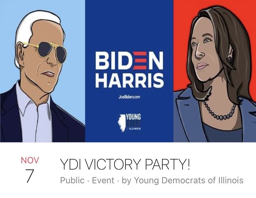 ILHSDems's tweet photo. We did it! The fascist nightmare is finally over!!! Join @YoungDemsOfIL tonight for a victory party! https://t.co/hV1VxzvJ48