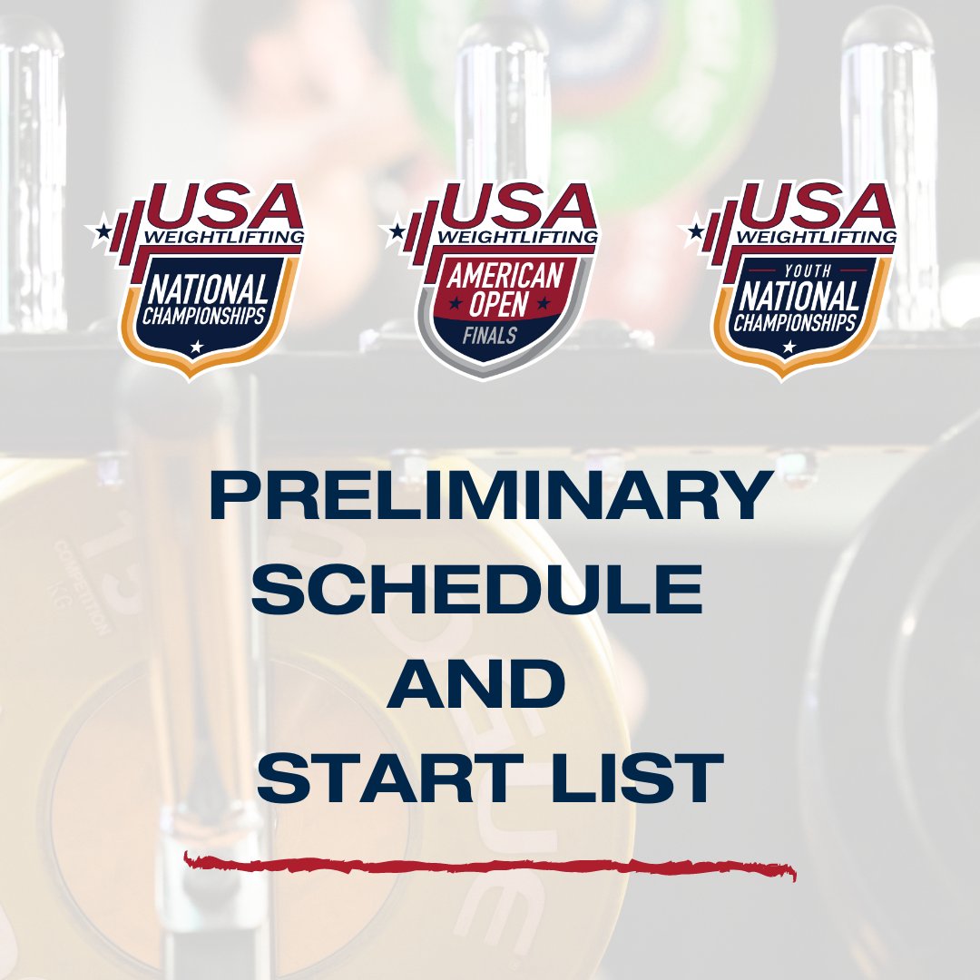 USWeightlifting's tweet photo. Now posted: Preliminary schedule and start list for December events in Atlanta! Please be sure to read our #backtolifting guide and we'll see you on the platform! 😷🇺🇸💪 
https://t.co/qOMm3BBWo1
#20aof #20nyc #20nationals #usaw #usaweightlifting https://t.co/lLhks2zG2E