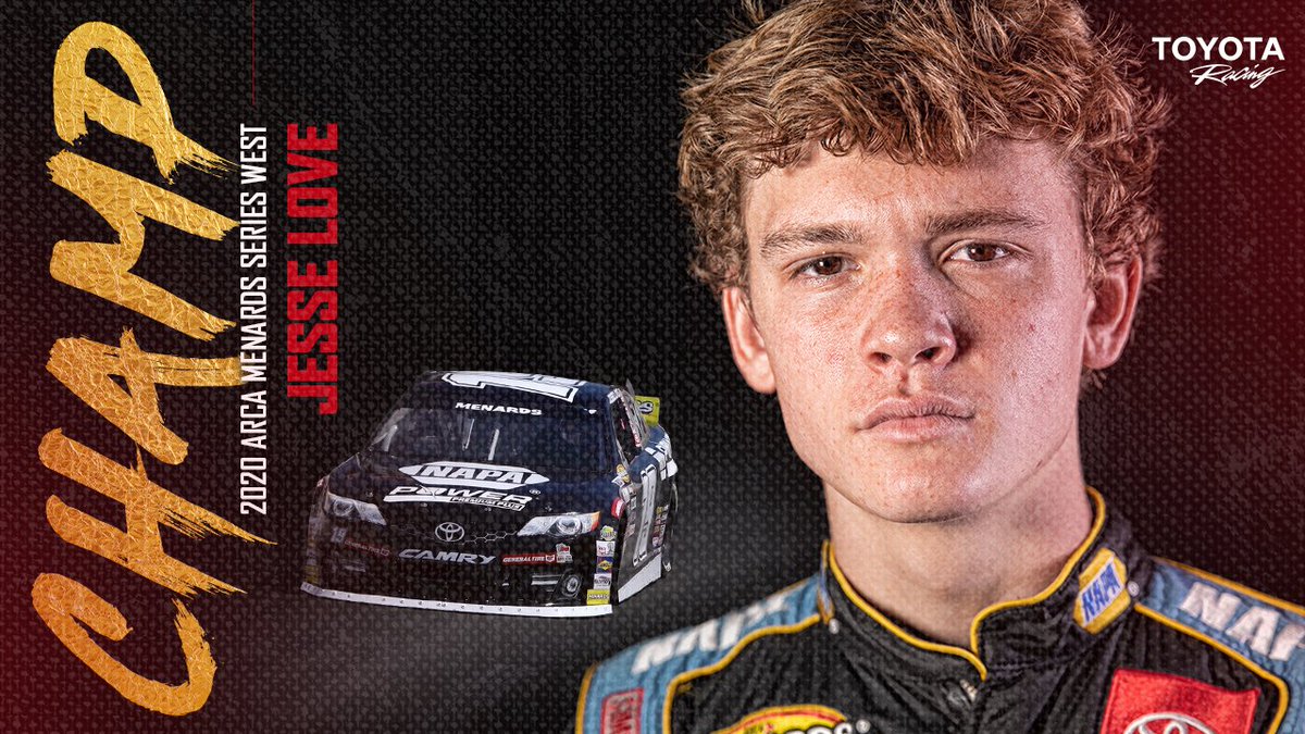 Future star! <a href="/jesselovejr1/">jesse love jr</a> wins the 2020 <a href="/ARCA_Racing/">ARCA Menards Series</a> West Championship. #TeamToyota