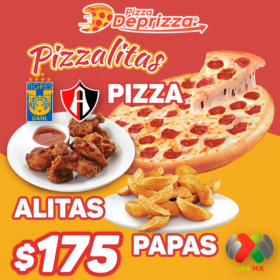 TeleviSaltillo's tweet photo. Atención #Saltillo tenemos para ti este gran combo #Pizzalitas de #SábadoFubolero y además unas #papas a las 17:00 hrs Rayados Vs Chivas y a las 19:00 hrs Tigres Vs Atlas, LLAMA Y RECOGE al: 844.252.4848 recuerda que aquí todo es #DepriZZa en Pizza Deprizza Saltillo https://t.co/xBIe8lXRNv