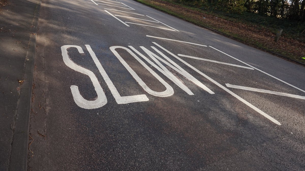 Still trying to figure out what these markings mean. I think I’m settling on “feel free to drive as fast as you like without worrying about consequences.”