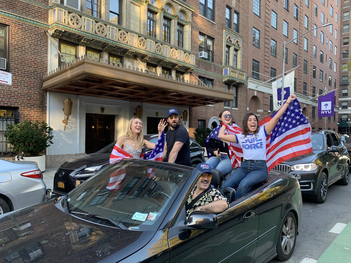DavidCornDC's tweet photo. Celebrating the end of Trump in Washington Square, Park, New York City. https://t.co/HBYbHYYnW2