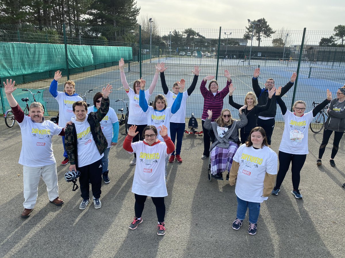 Cirsty_'s tweet photo. What a fab cycle Without Limits session for @SuperheroTri ‘at home’ winter wonderwheels! So many happy faces and smiles! 14 participants so far in the #jerseysquad from @JerseySport, @BSKJersey and @JerseyMencap #teamanne https://t.co/18owMVLPAy
