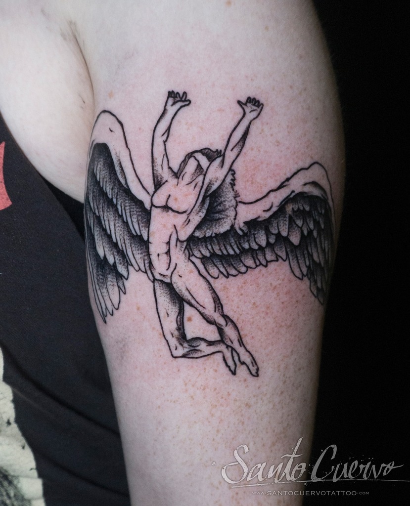 Tattoo of Angels Shoulder Led Zeppelin