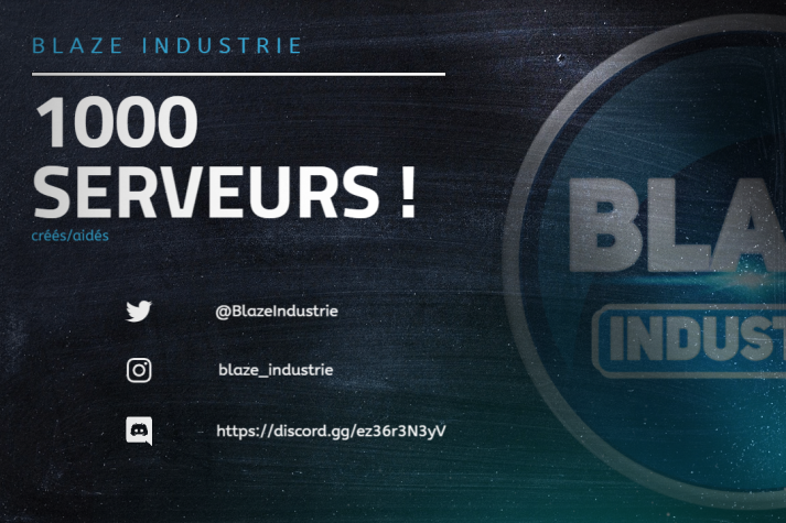 BlazeIndustrie's tweet image. 1000 serveurs #discord créés/aidés 
C'est juste énorme, merci à tous ❤️

Les Likes et Rt sont très appréciés 😁
