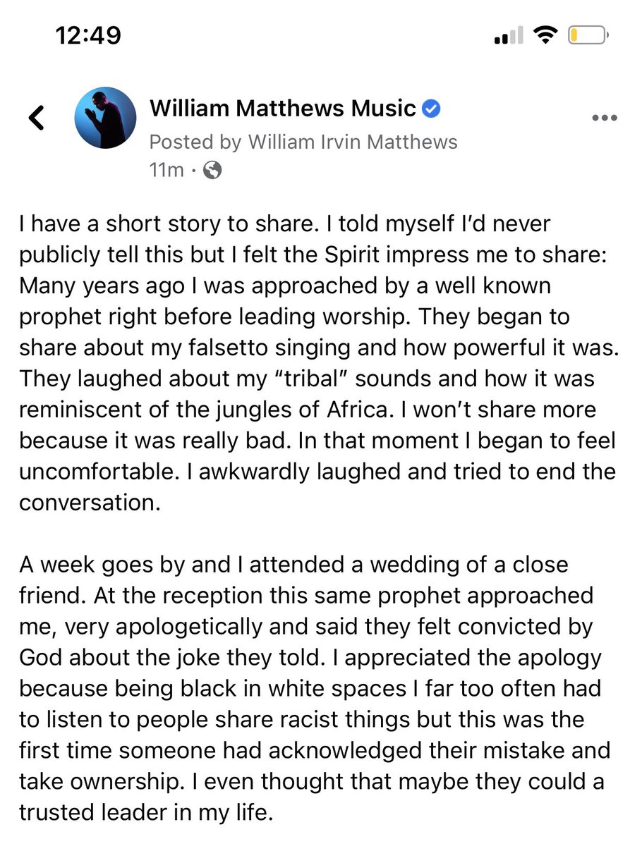 WilliamMatt22's tweet photo. I have a short story to share. I told myself I’d never publicly tell this but I felt the Spirit impress me to share: Many years ago I was approached by a well known prophet right before leading worship... https://t.co/v2jlwqEvjg https://t.co/XWYCuzF3l1