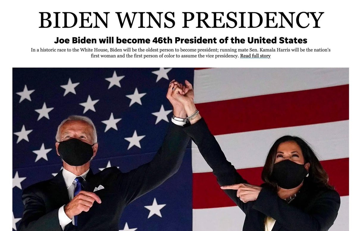 Mueenseul's tweet photo. Congratulations @JoeBiden 46th US president &amp; @KamalaHarris first Woman, first Indian origin (Asian-American) to become vice President #BidenHarris2020 #USElectionResults2020 https://t.co/QttVJDbzvO