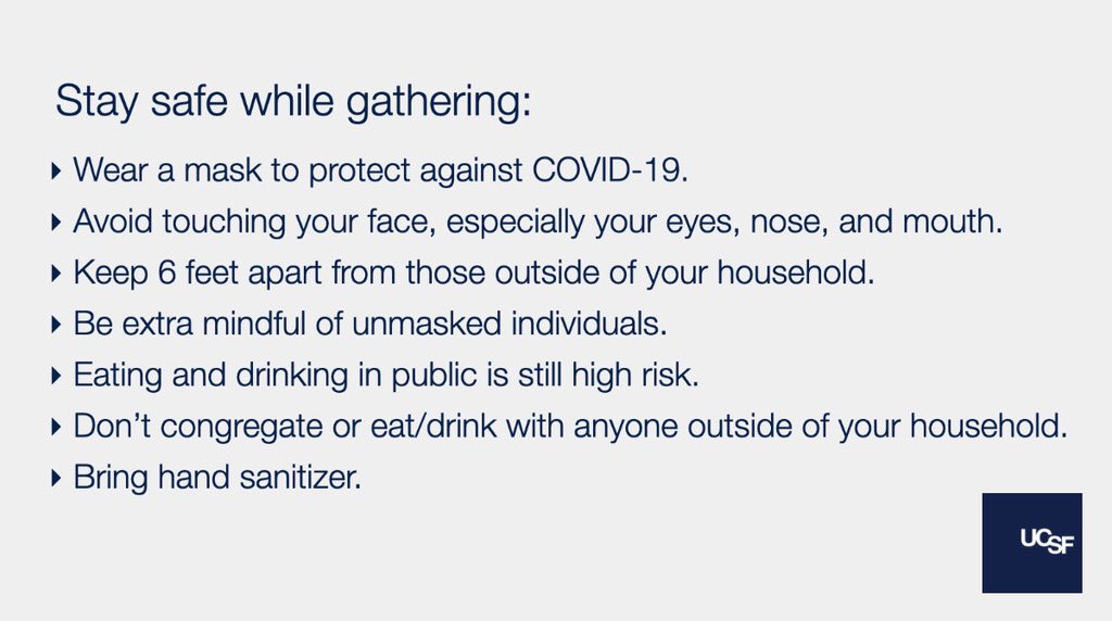 UCSF's tweet photo. PLEASE SHARE: If you're taking to the streets today, please take steps to protect yourself and those around you amid the growing pandemic. Here are some tips for safe outdoor gatherings from @UCSFHospitals emergency physician @JahanFahimi. #covid-19 https://t.co/pckfcXujmO