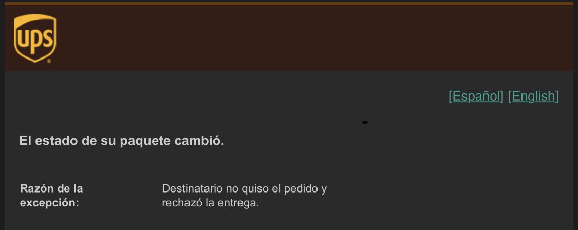 mymtumtum's tweet photo. ⁦@UPSMexico⁩ estuve todo el día esperando para que salgan con esas mamadas que no quise el pedido y lo regrese 🤬🤬🤬 como por que chingados regresaría algo que estoy esperando? https://t.co/hY7ySt4tpa