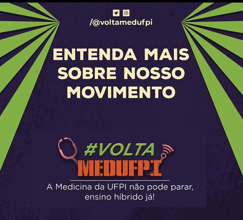 VoltaMedUFPI's tweet photo. Diante de algumas dúvidas por parte da comunidade piauiense, gostaríamos de explicar melhor o objetivo do #voltaMedufpi :❗️❗️❗️

⚠️ NÃO queremos retorno das atividades presenciais da UFPI e SIM realizar as práticas nos hospitais com uso de EPIs e protocolos de segurança. ⚠️ https://t.co/1Cyi7GwPjf