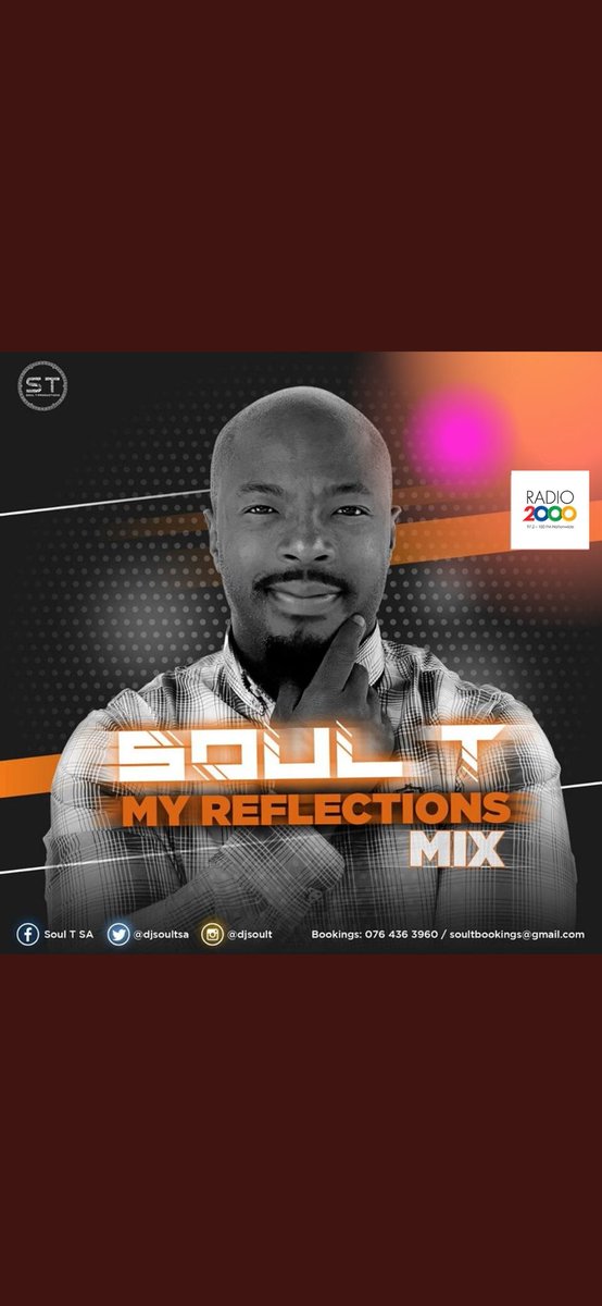 DjSoulTSA's tweet photo. Doing my last #MyReflectionsMix tonight on @Radio2000ZA at 23:10. What a journey it has been. Looking forward to what's great to come. Enjoy and stay blessed. https://t.co/rbVh6kw1CO