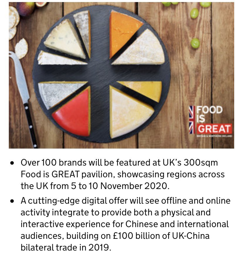 Melodywei9's tweet photo. Breadth of UK food, drink and innovation will shine at the 2020 China International Import Expo. https://t.co/MM8IXHpnzb