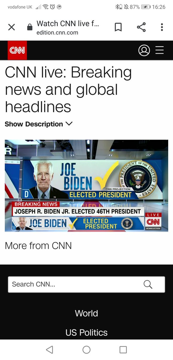 jemmamwaters's tweet photo. Not even American but feel a bit emotional! He will be such a compassionate leader and @KamalaHarris - the first female and first black Veep. Shout out as well to the #chartthrobs of @CNN #MagicWall https://t.co/RQYl2npsLc